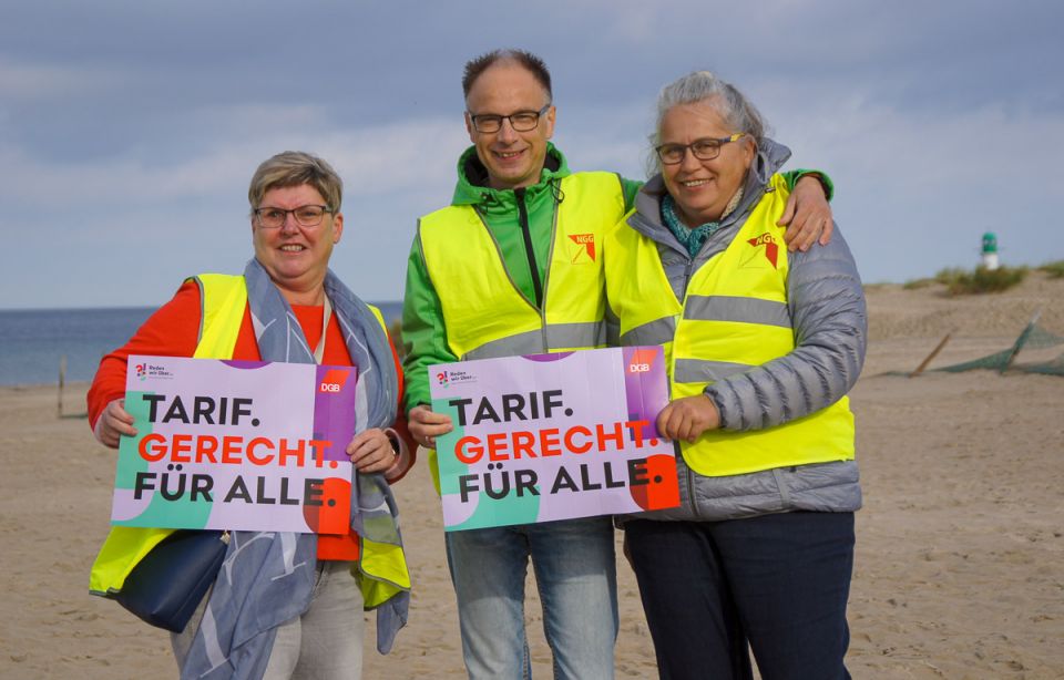 Aktion in Warnemünde: Tarif gerecht für alle