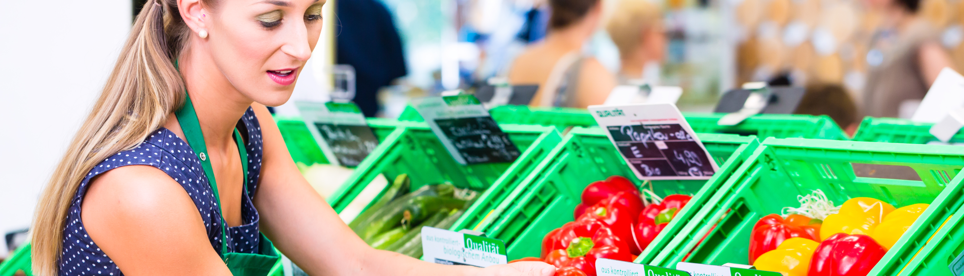 verschiedene Gemüsearten im Supermarkt